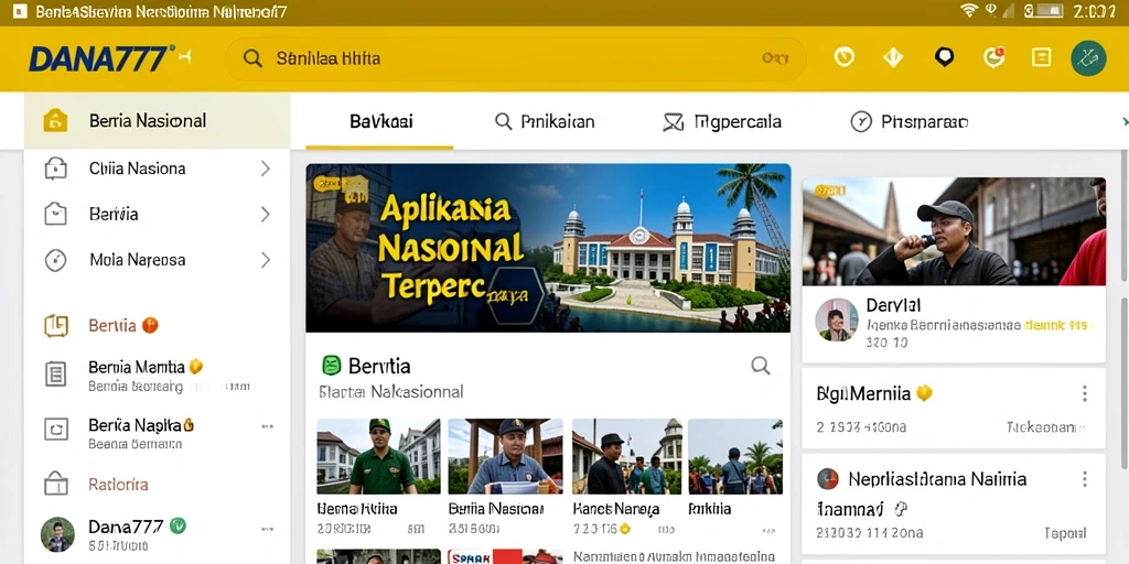 Tampilan antarmuka aplikasi DANA777 yang modern dan informatif.