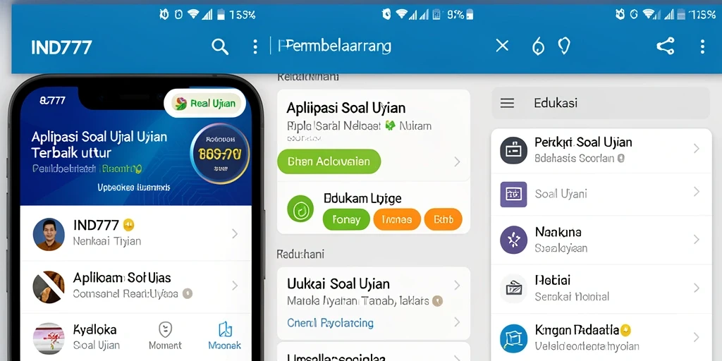 Screenshot aplikasi IND777 dengan fungsi Soal Ujian yang mudah digunakan.