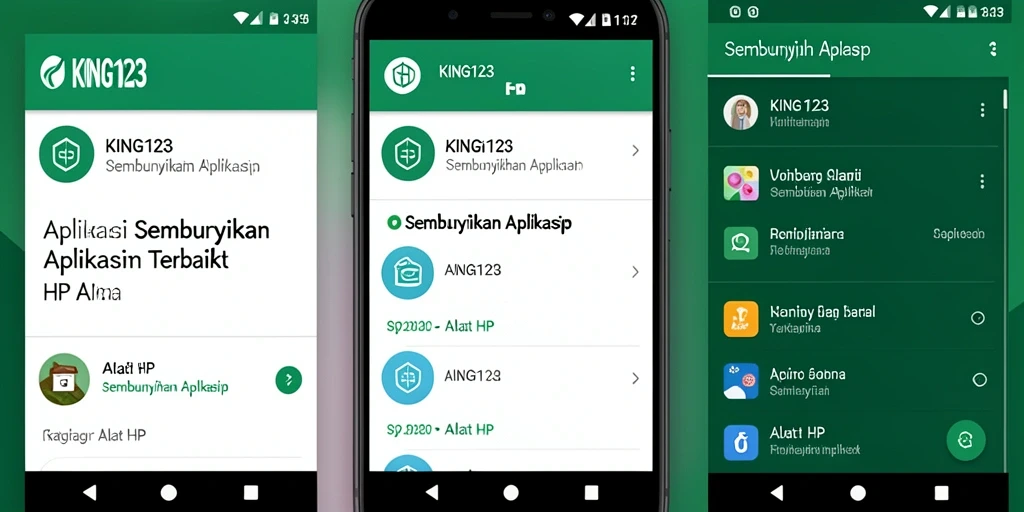 Tampilan antarmuka aplikasi Sembunyikan Aplikasi KING123 yang intuitif dan user-friendly.