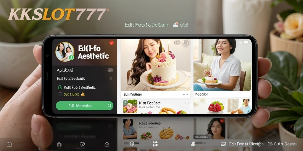 Antarmuka aplikasi KKSLOT777 untuk edit foto aesthetic yang menarik.