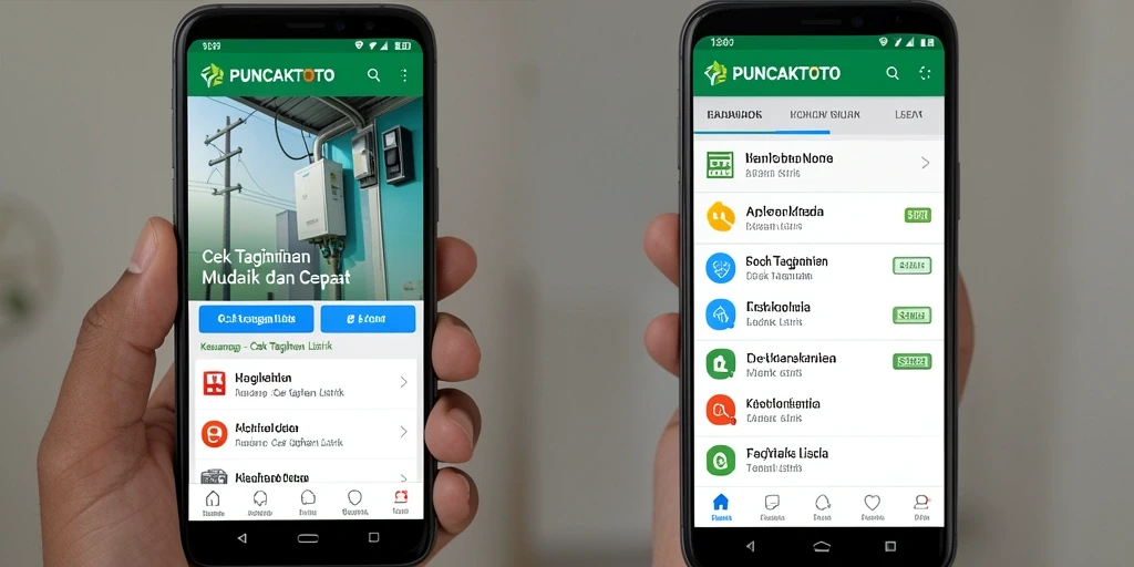 Antarmuka PUNCAKTOTO menampilkan cek tagihan listrik dengan jelas.