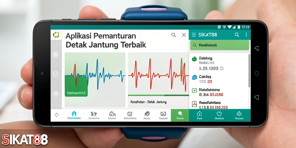 Antarmuka SIKAT88 menampilkan pemantauan detak jantung secara real-time.