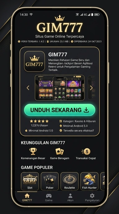 Tampilan halaman APK gim777